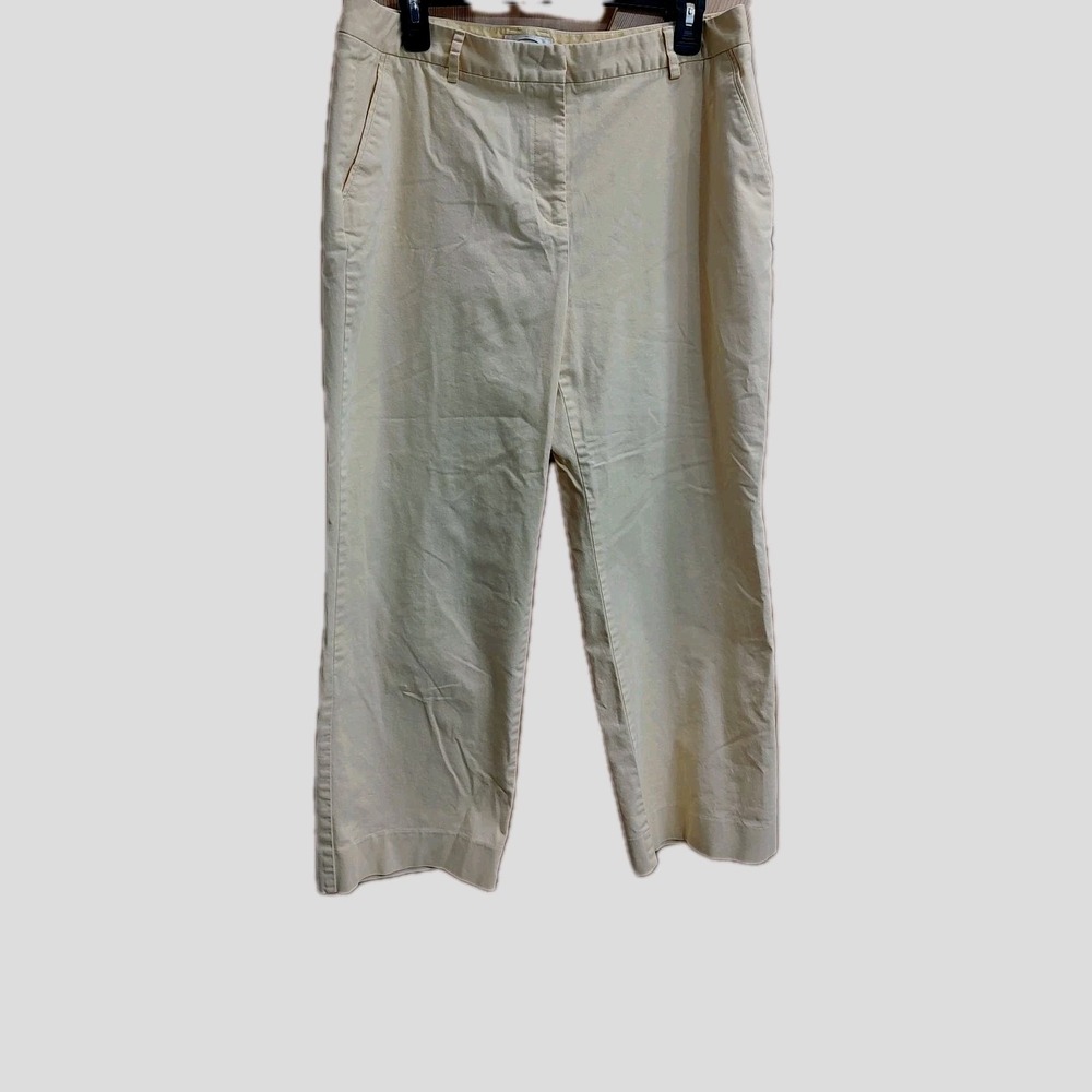 Talbots Pants Women's sz 14 Butter Yellow Wide Leg Cottagecore Y2K Preppy